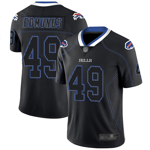 Men Buffalo Bills #49 Tremaine Edmunds Limited Black Lights Out Black Rush NFL Jersey